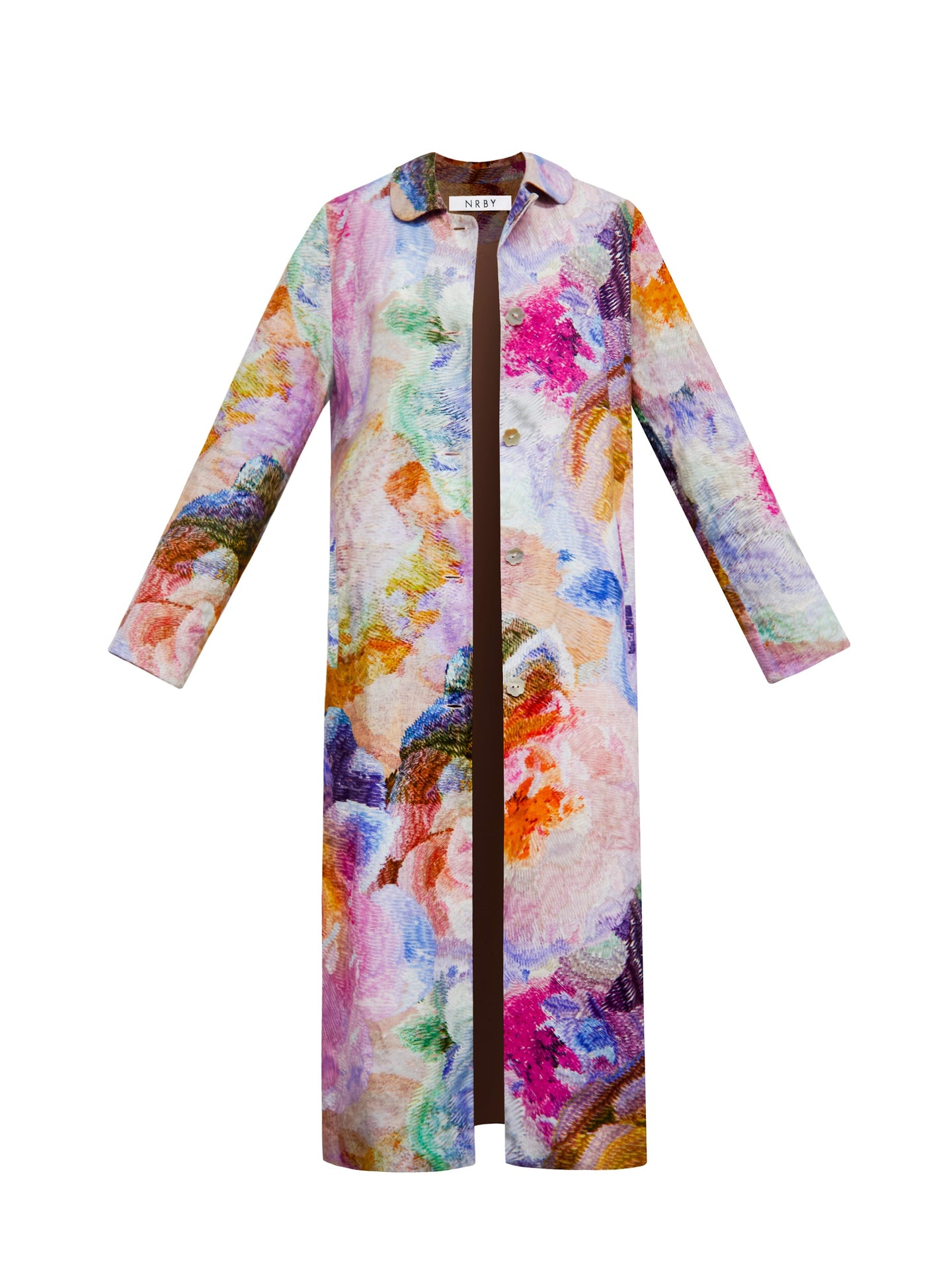Anastasia linen etched flowers coat