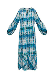 Goldie silk soft check print dress