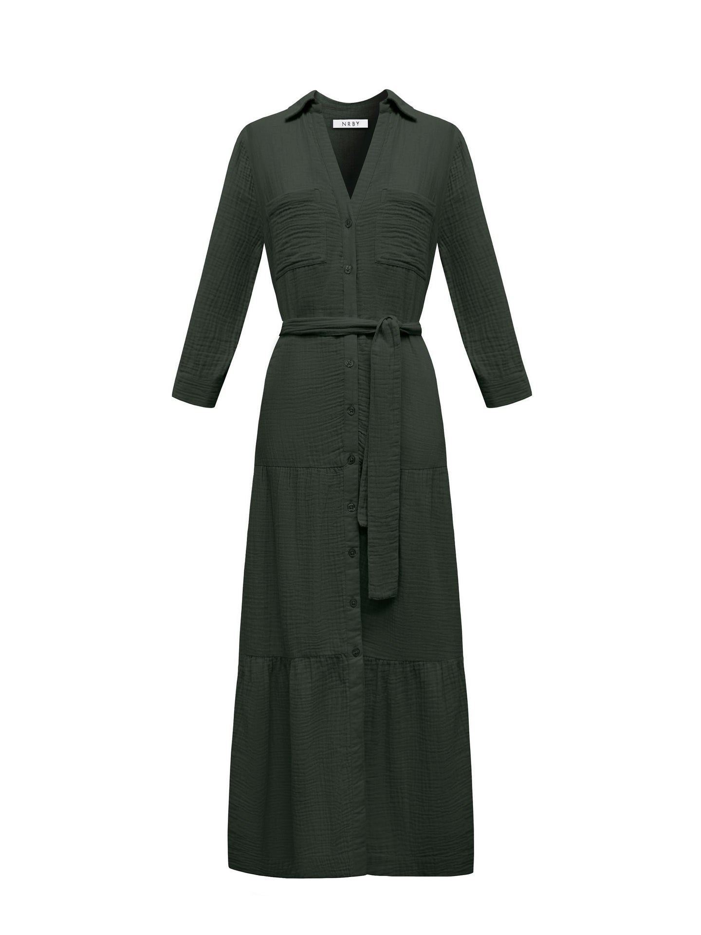 Astrid cotton double cloth maxi dress - Khaki