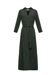 Astrid cotton double cloth maxi dress - Khaki