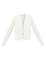 Tori cotton linen cardigan - White