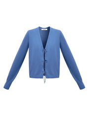 Tori cotton linen cardigan - Azure Blue