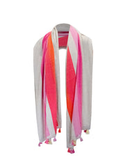 Ems multistripe tassel scarf