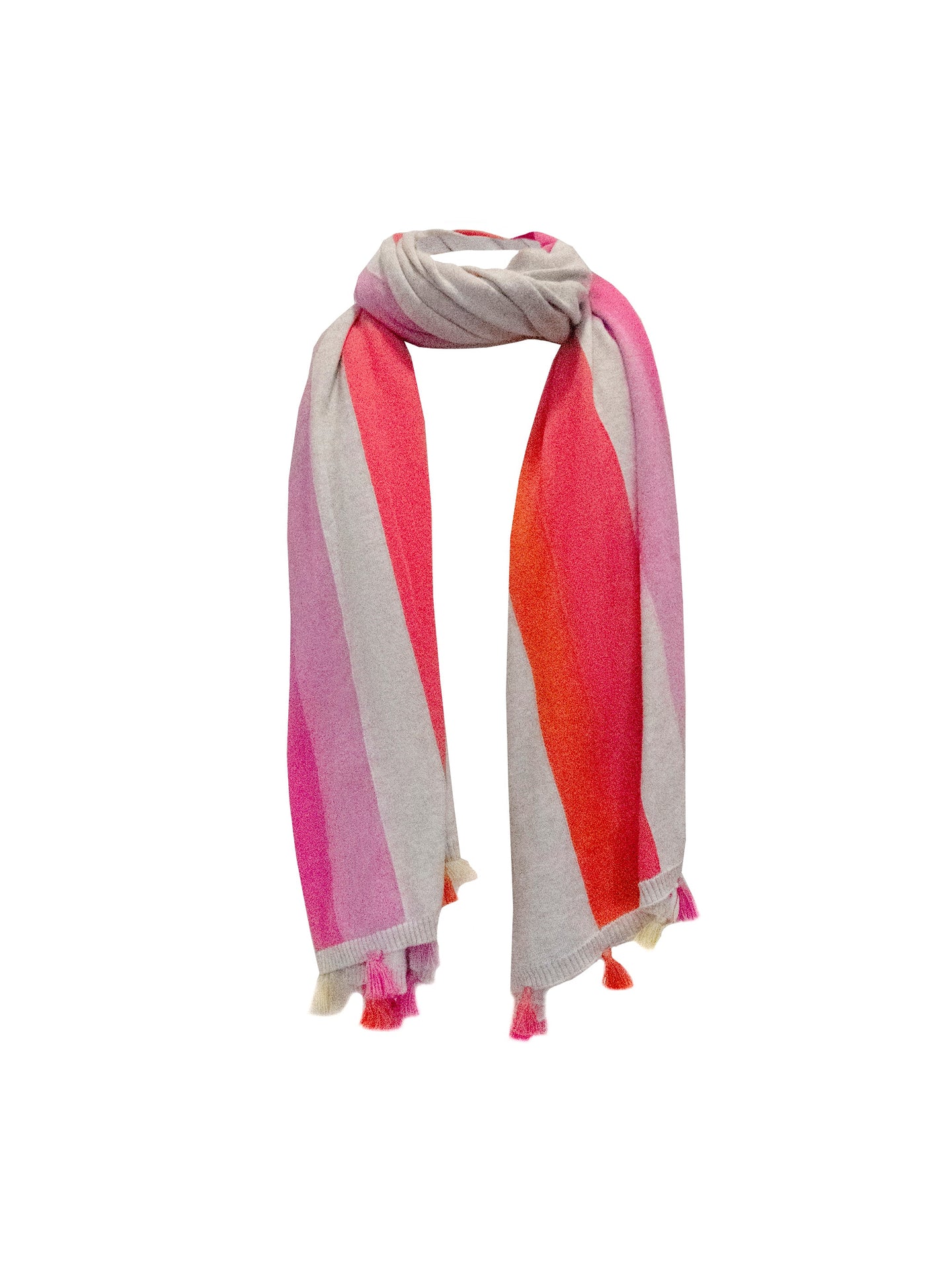 Ems multistripe tassel scarf