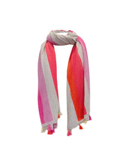 Ems multistripe tassel scarf