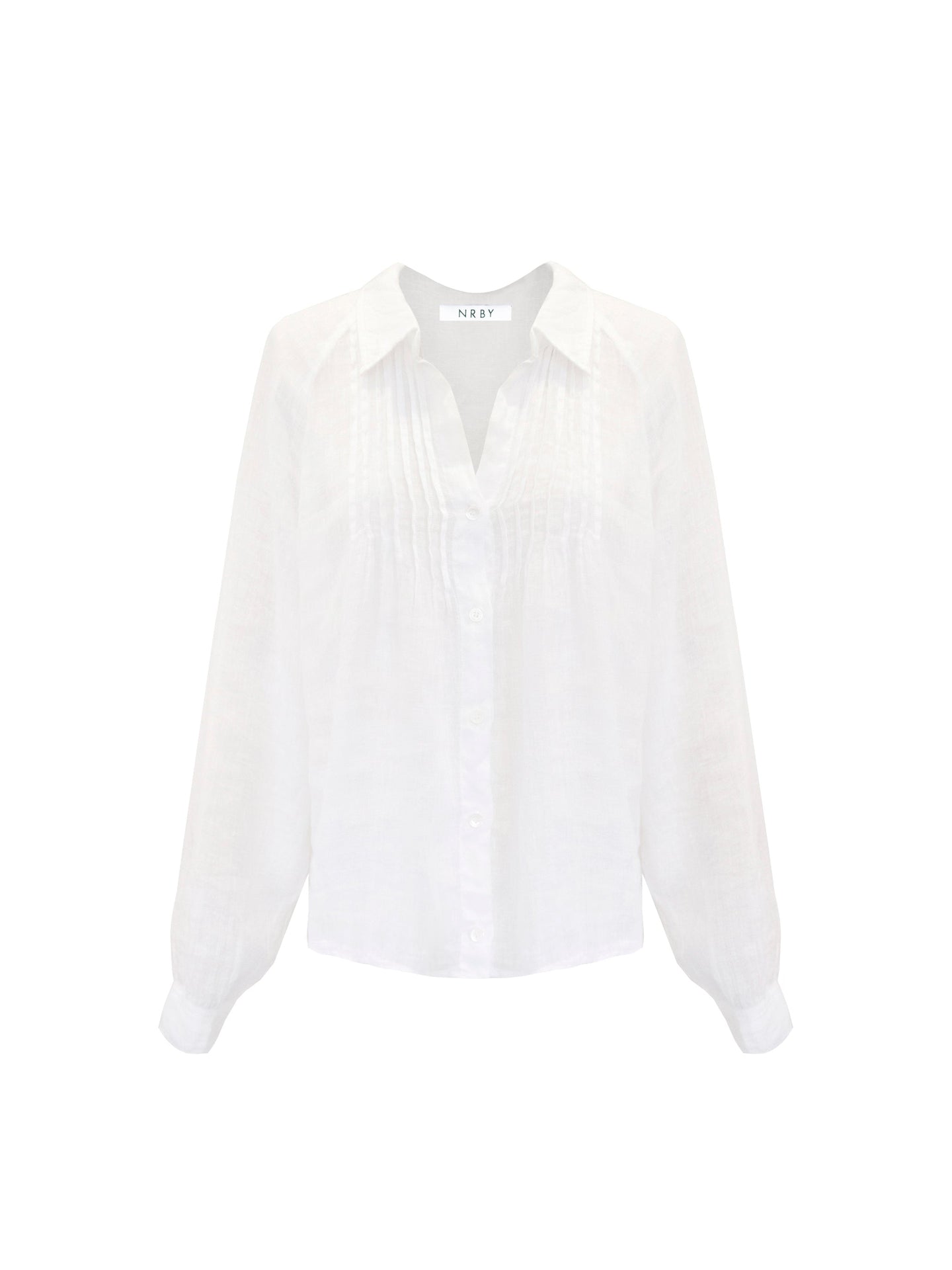 Lydia gauze linen pleat front blouse