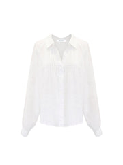 Lydia gauze linen pleat front blouse