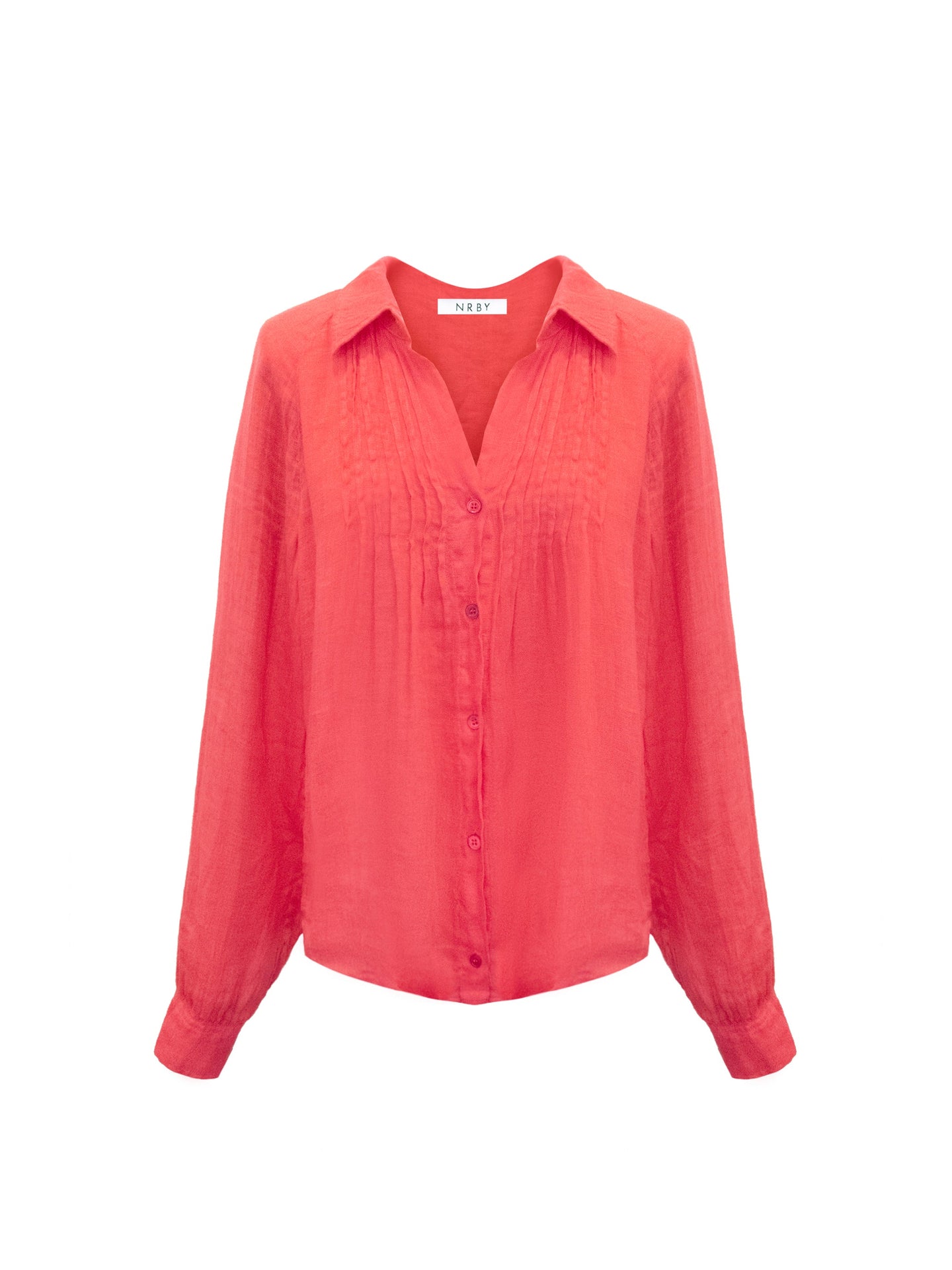 Lydia gauze linen pleat front blouse