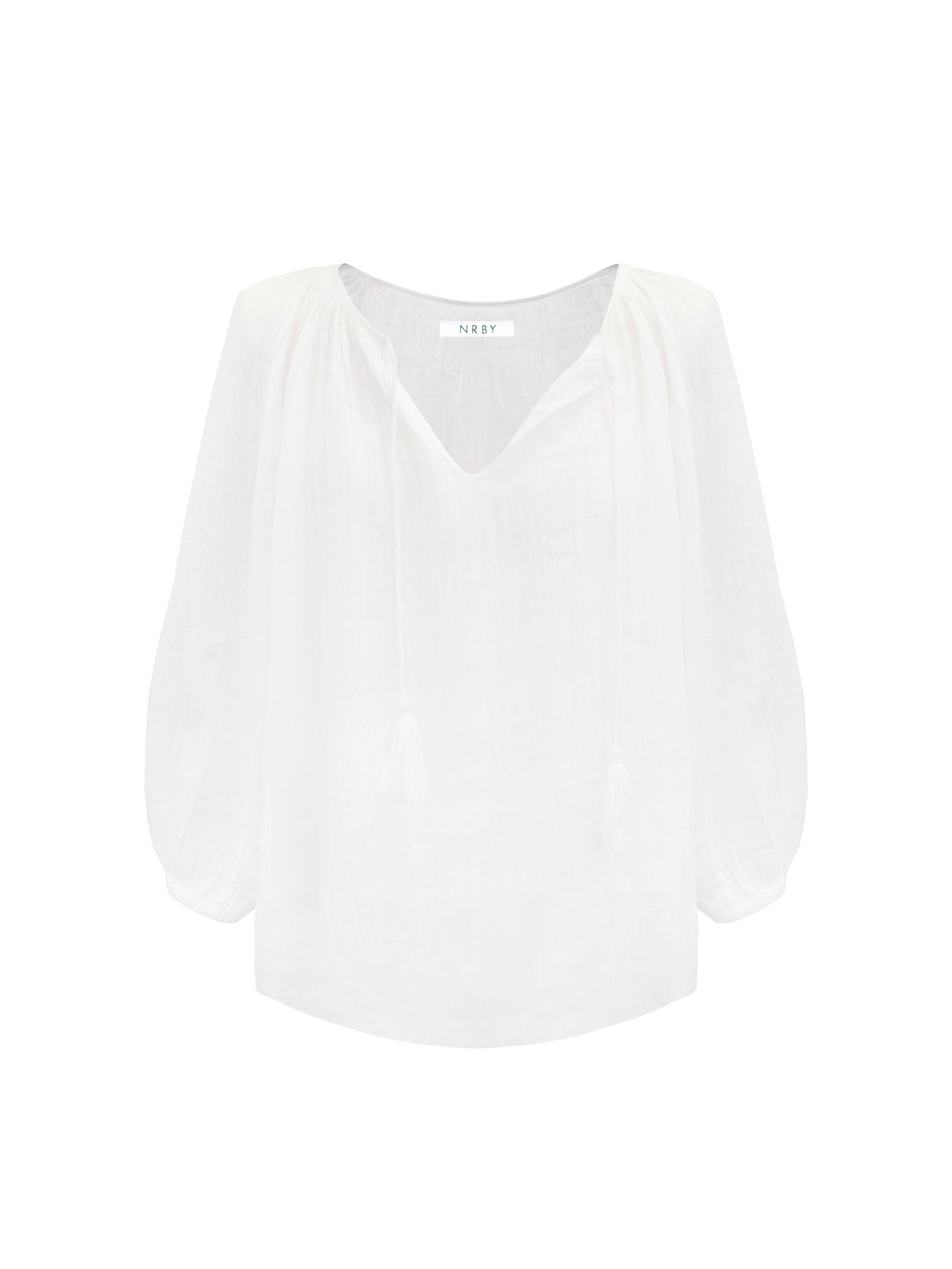 Annabel cotton smock top - White