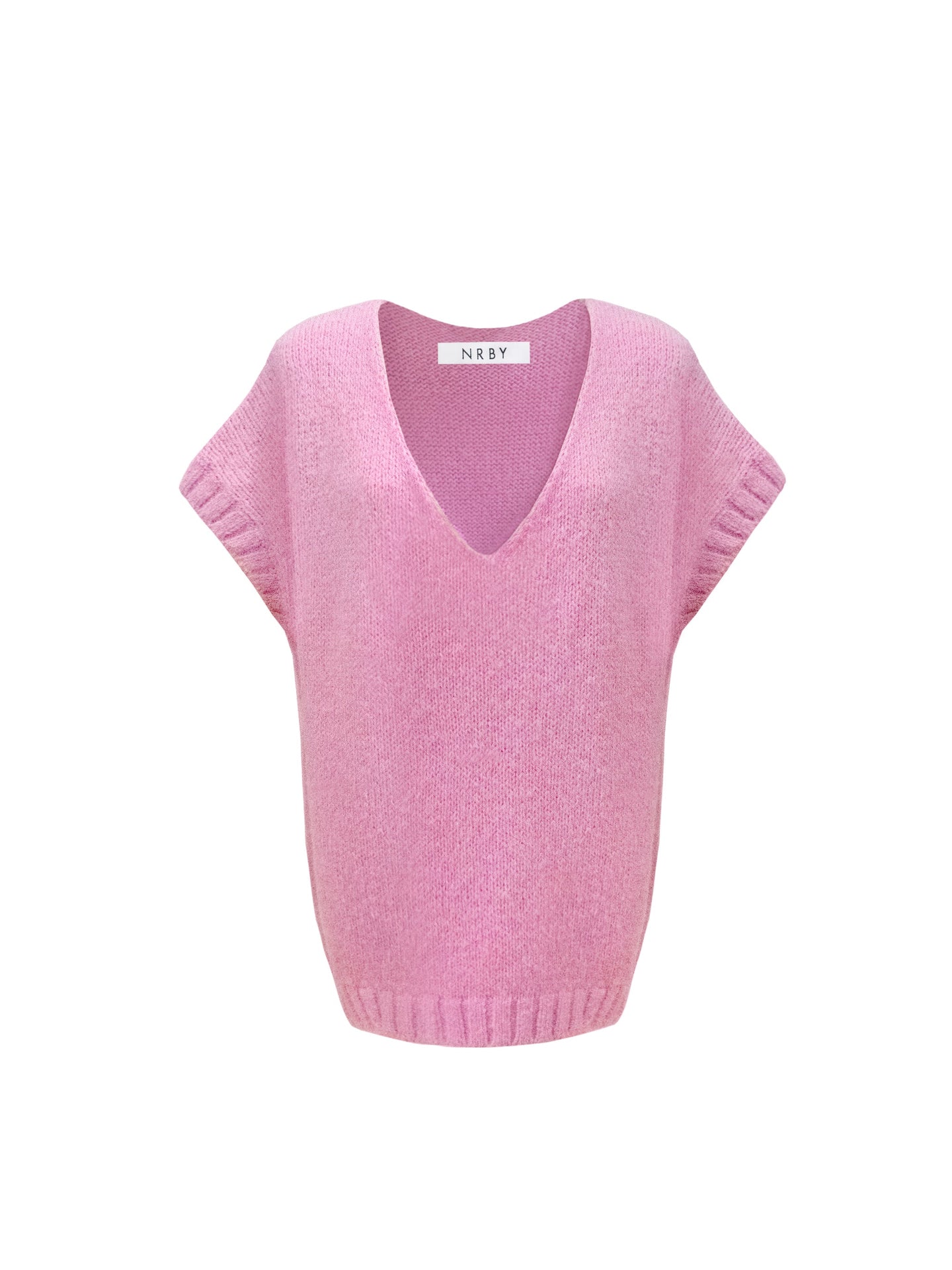Ingrid v-neck chunky knit tank - Soft Pink