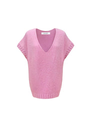 Ingrid v-neck chunky knit tank - Soft Pink