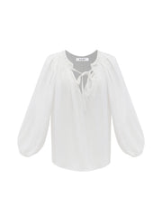 Sylvia viscose drawstring neck Blouse