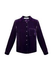 Patti silk blend velvet shirt - Blackberry