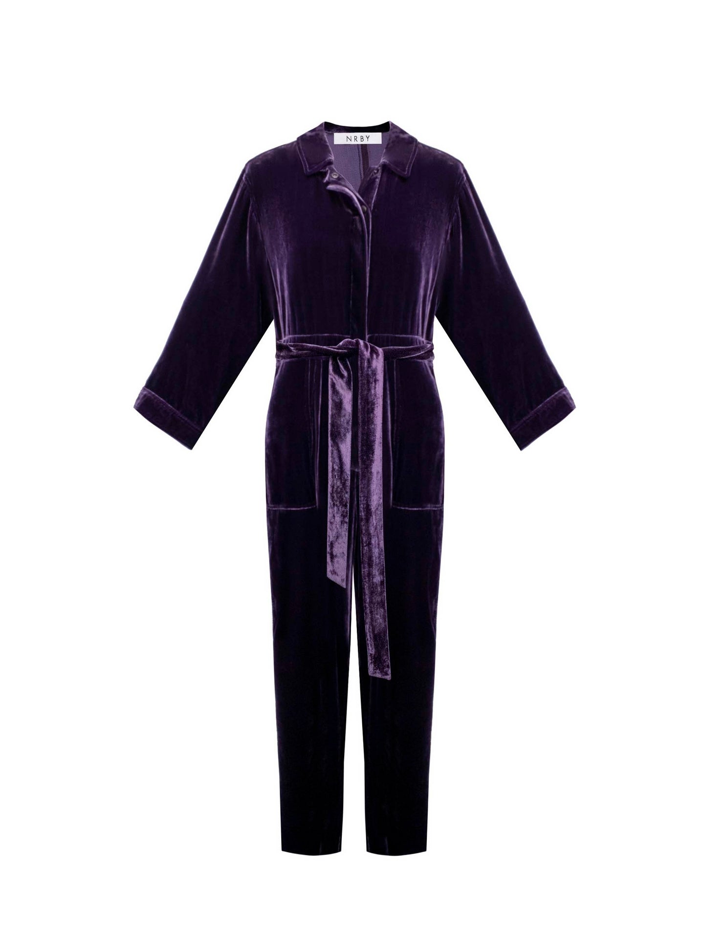 Pip silk blend velvet jumpsuit - Blackberry