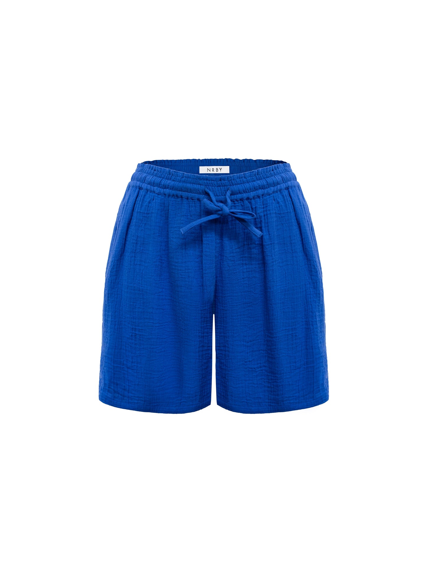 Poppie linen pull on short - Indigo Blue