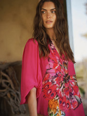 Ines silk butterfly print dress