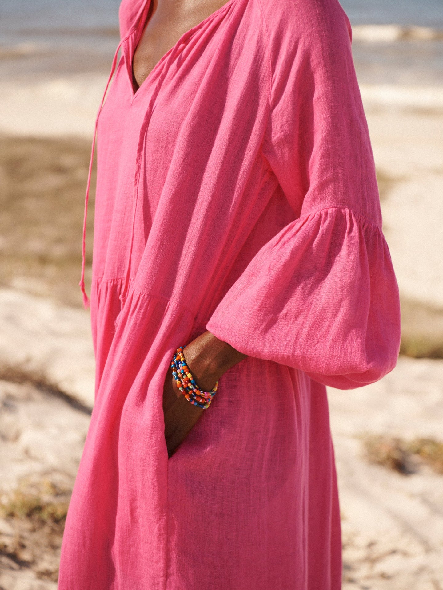 Pink Linen Dress