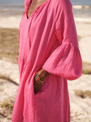 Pink Linen Dress