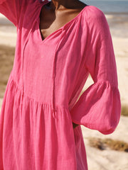 Pink Linen Dress