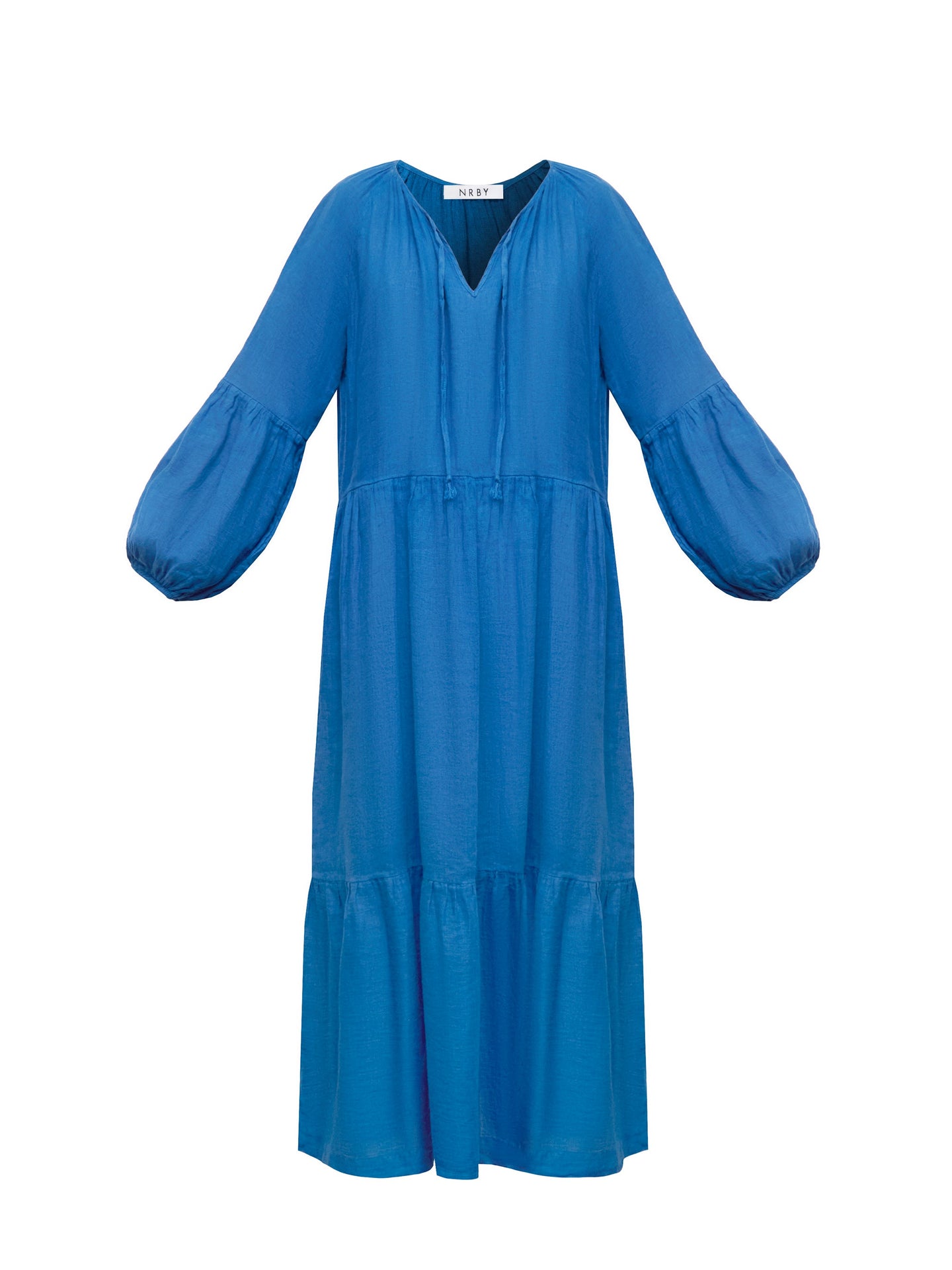 Iris gauze linen dress - Cobalt Blue