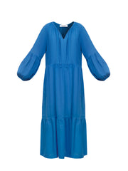 Iris gauze linen dress - Cobalt Blue