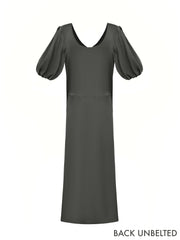 Isidore satin dress - Khaki