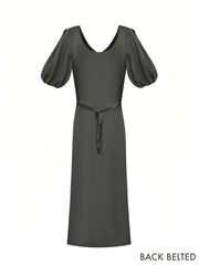 Isidore satin dress - Khaki