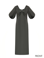 Isidore satin dress - Khaki