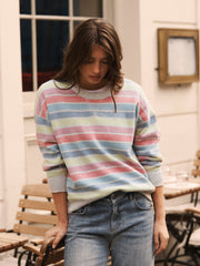 JoJo reversible cotton cashmere sweater - Multistripe / Grey