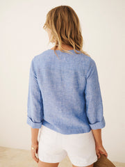 Myla cotton jean short - White