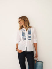Lisbon cotton embroidered shirt - White