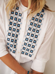 Lisbon cotton embroidered shirt - White