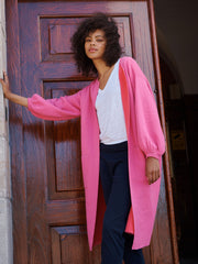Kate cotton cashmere blend reversible cardi-coat - Pink