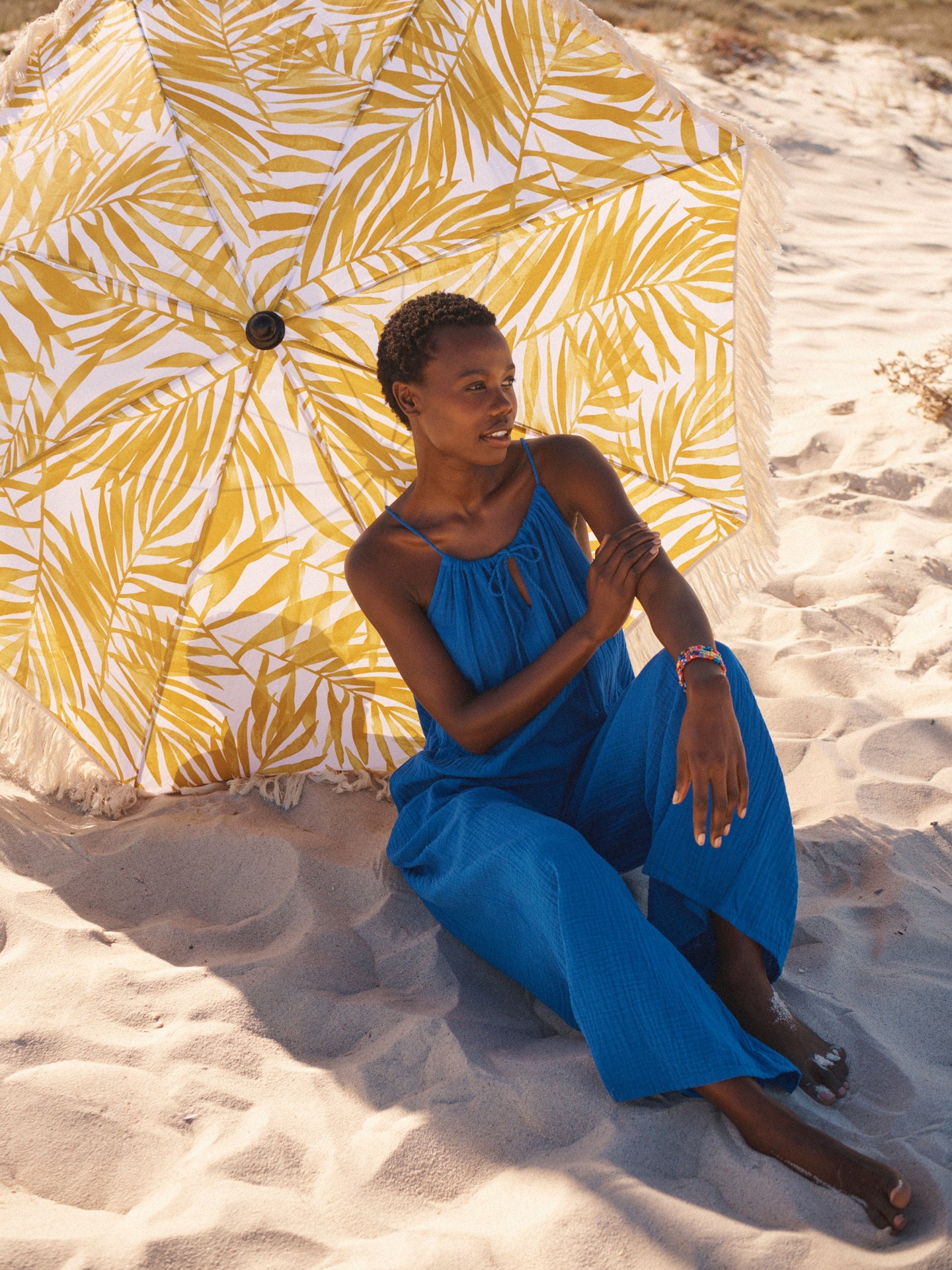 Blue Cotton Jumpsuit