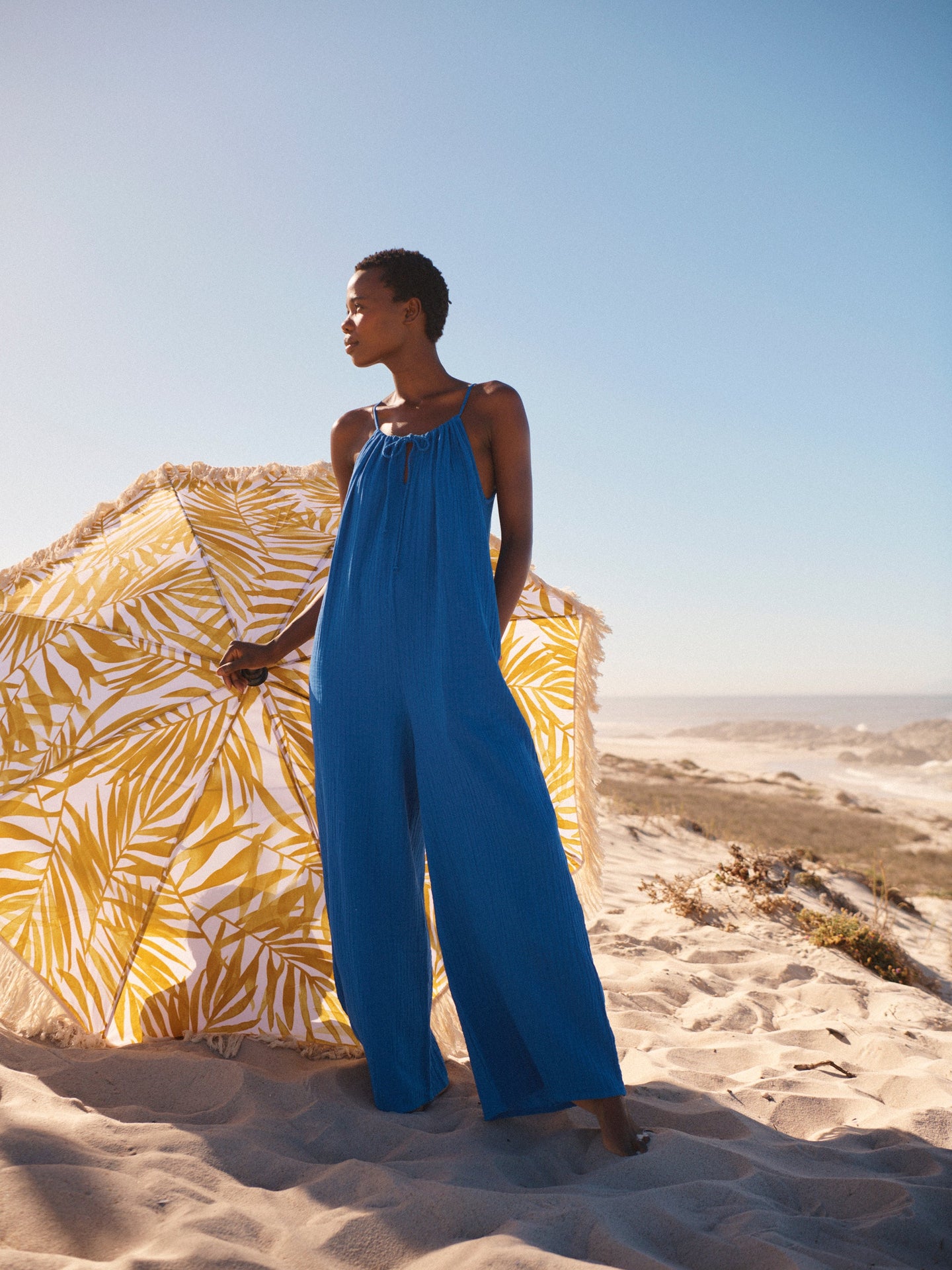 Blue Cotton Jumpsuit