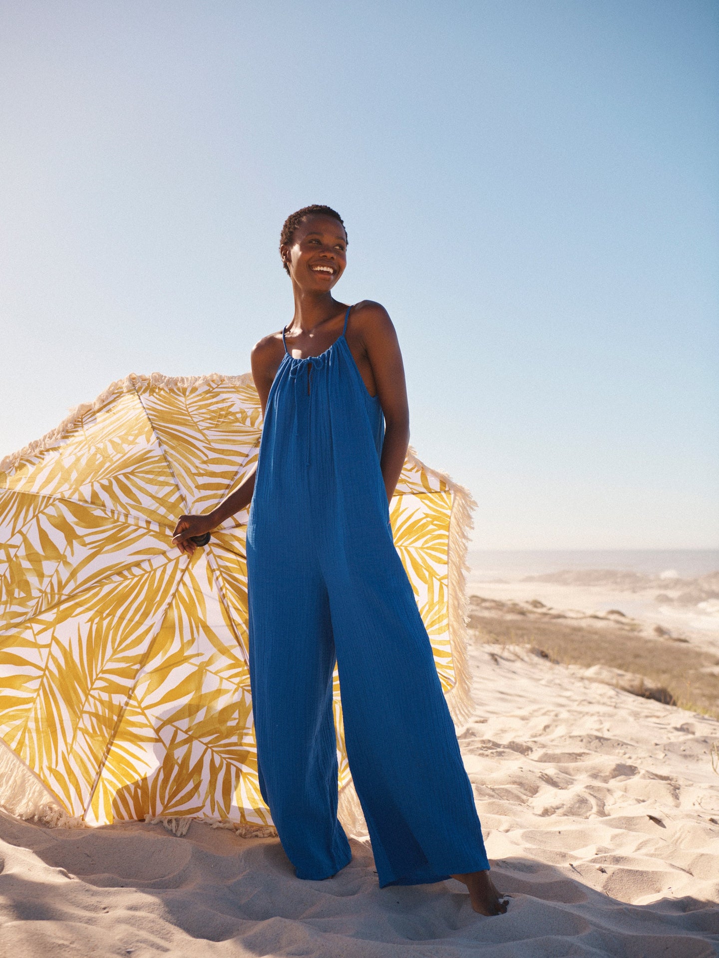 Blue Cotton Jumpsuit
