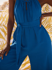 Blue Cotton Jumpsuit