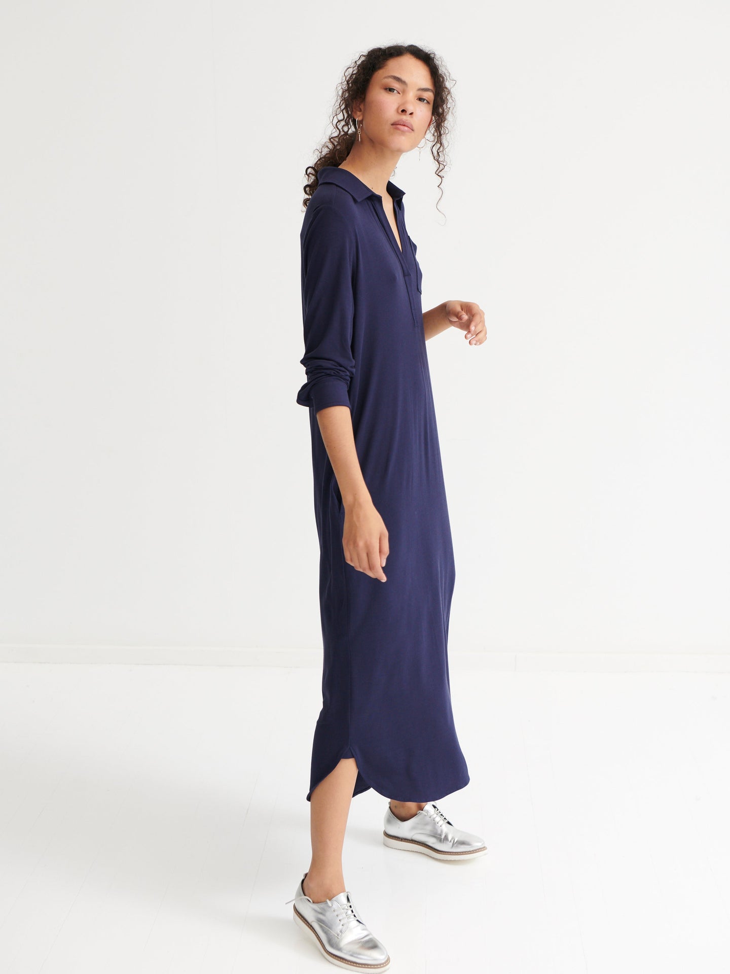 Lexie jersey belted shirt dress