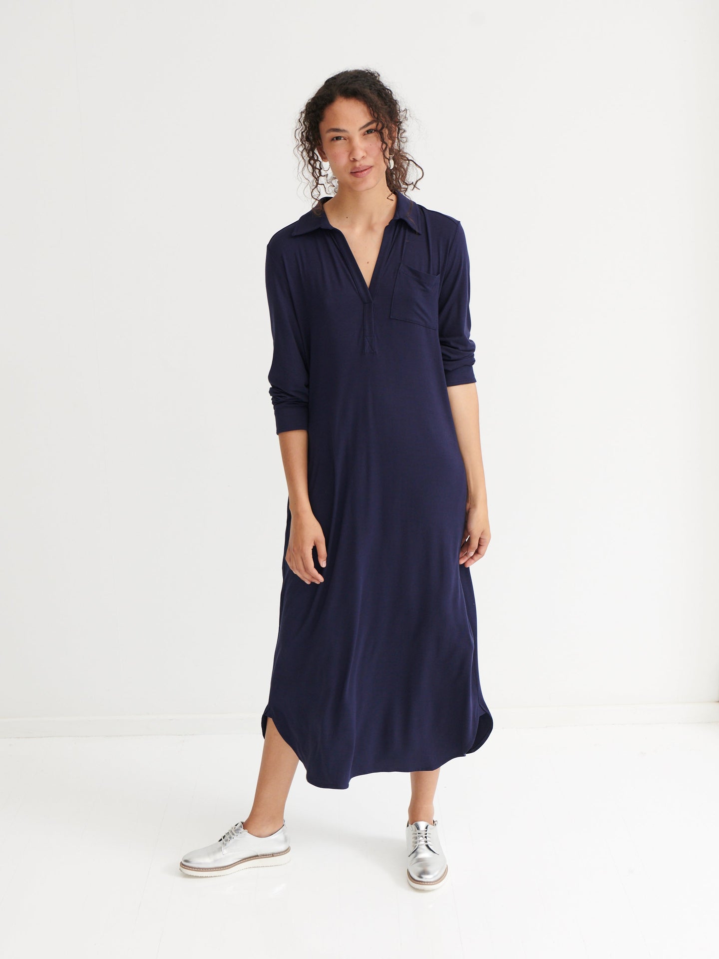 Lexie jersey belted shirt dress