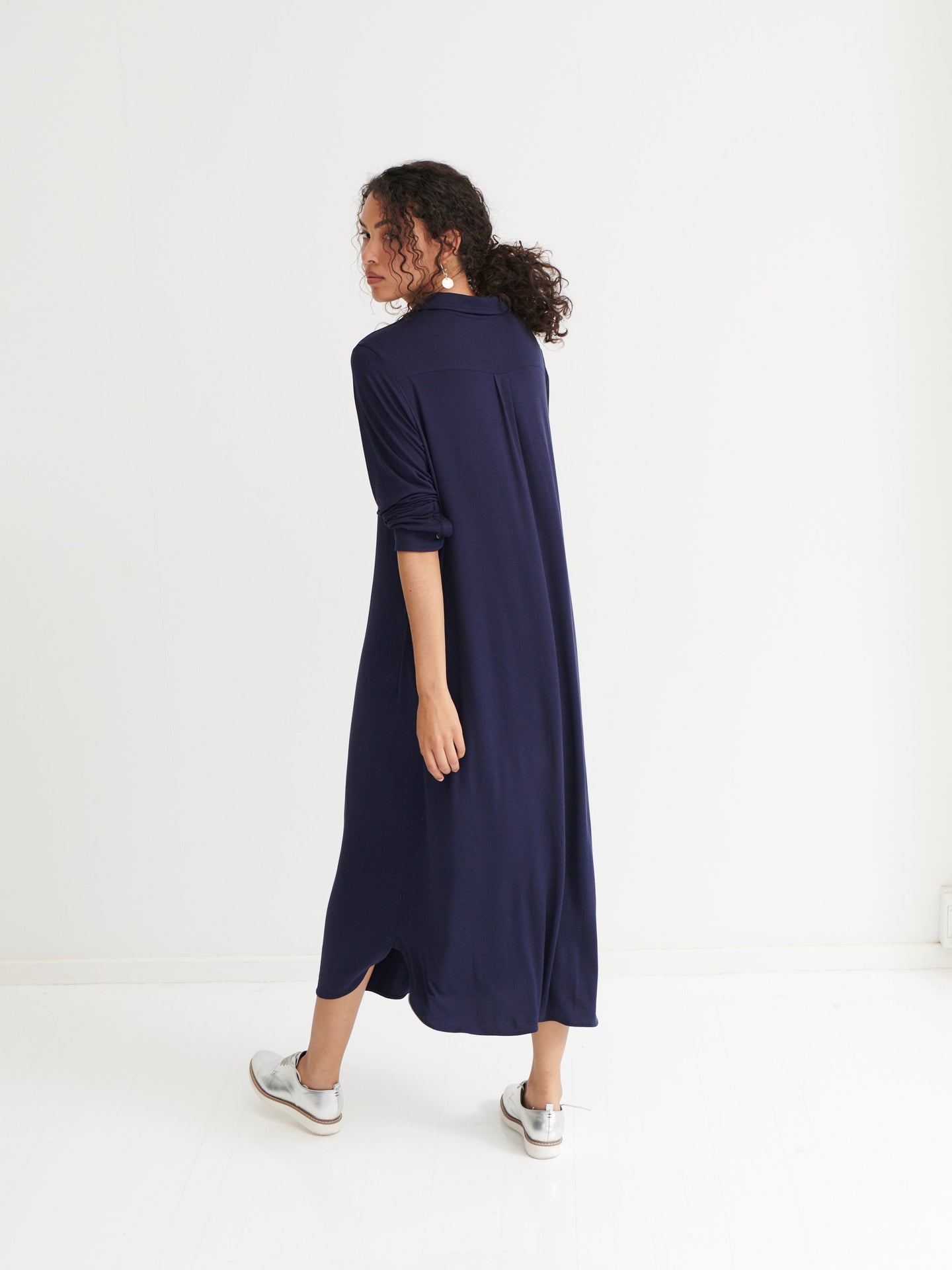 Lexie jersey belted shirt dress