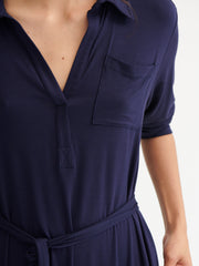 Lexie jersey belted shirt dress