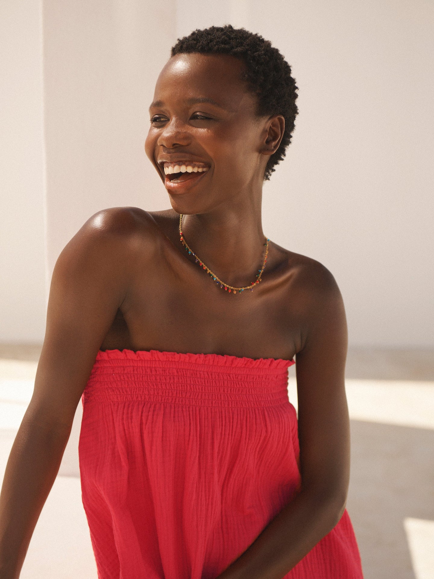 Lottie cotton double cloth skirt - Geranium