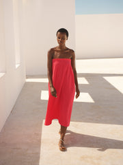 Lottie cotton double cloth skirt - Geranium