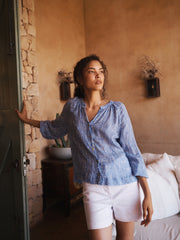 Margot gauze linen spot print shirt