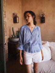 Margot gauze linen spot print shirt