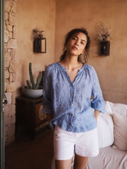 Margot gauze linen spot print shirt