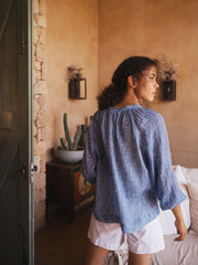 Margot gauze linen spot print shirt