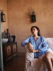 Margot gauze linen spot print shirt