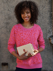 Minnie cotton cashmere blend jacquard sweater - Pink