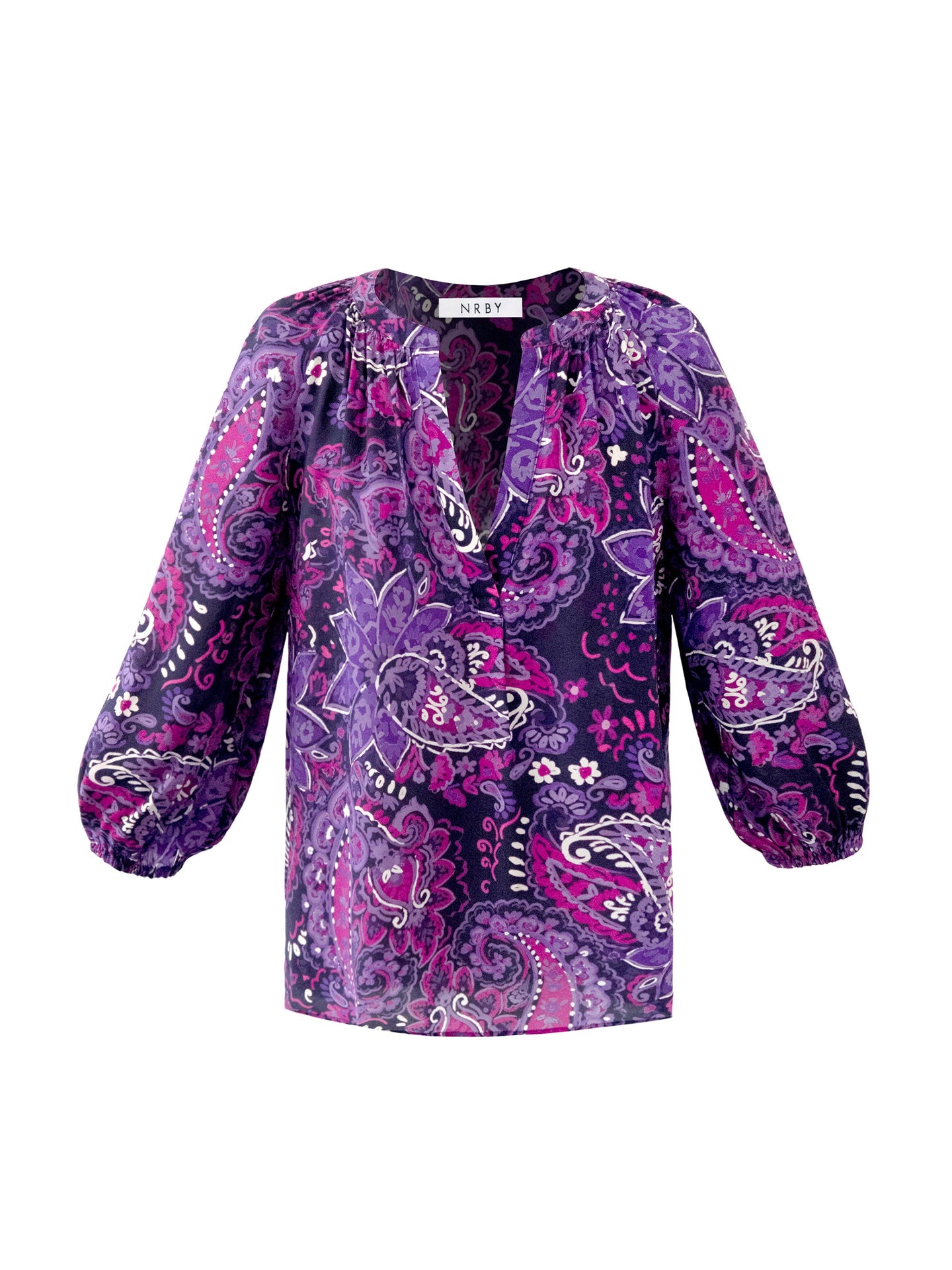 Lara silk giant painterly paisley shirt